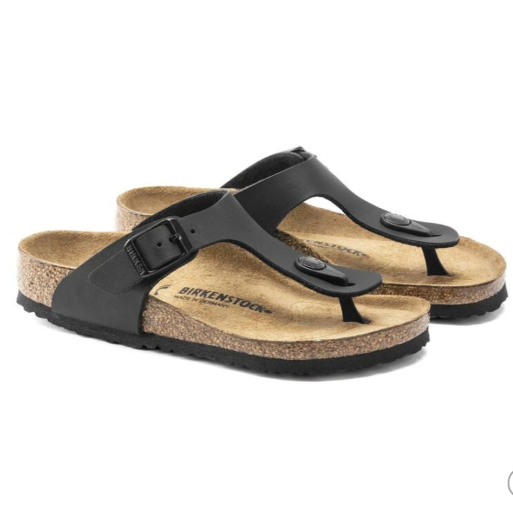 🌻Birkenstock Gizeh Nubuck Leather Black Cork Sandals sz 39